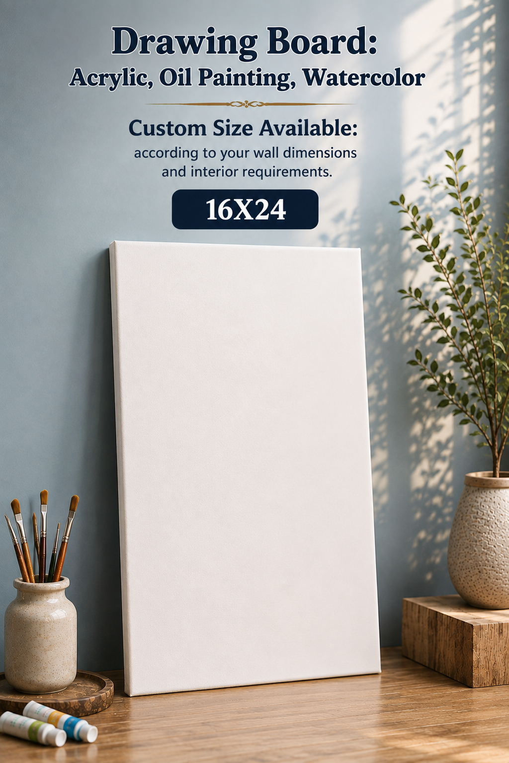 Professional Drawing Board Canvas – For Acrylic, Oil Painting & Watercolor | Custom Sizes Available