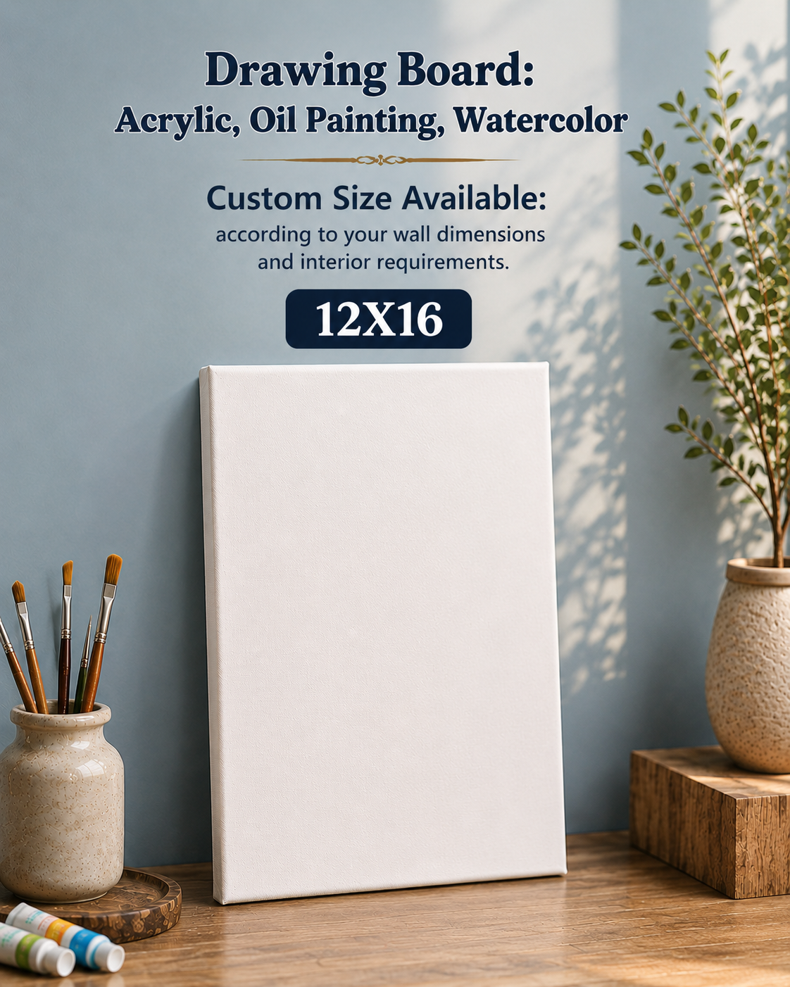 Professional Drawing Board Canvas – For Acrylic, Oil Painting & Watercolor | Custom Sizes Available