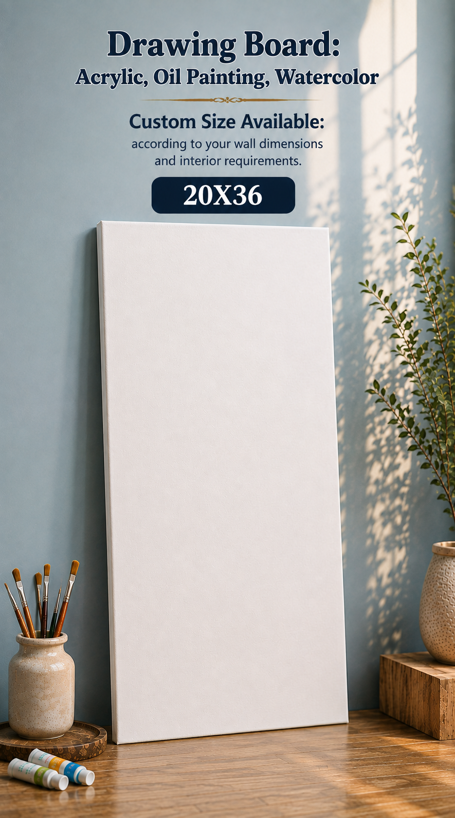 Professional Drawing Board Canvas – For Acrylic, Oil Painting & Watercolor | Custom Sizes Available