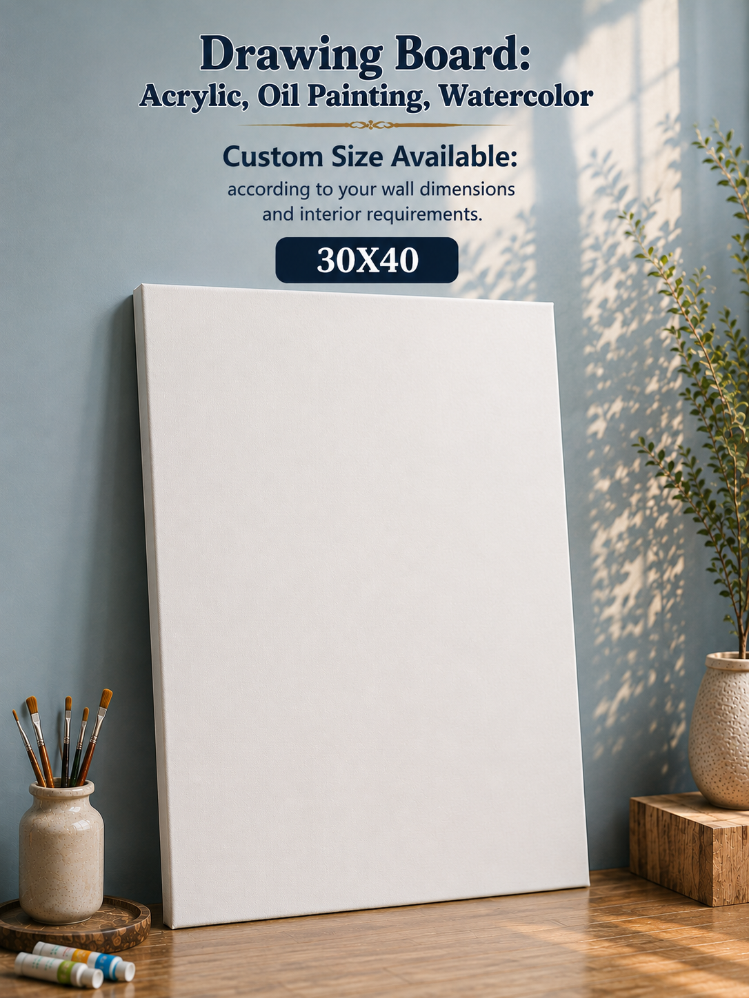 Professional Drawing Board Canvas – For Acrylic, Oil Painting & Watercolor | Custom Sizes Available