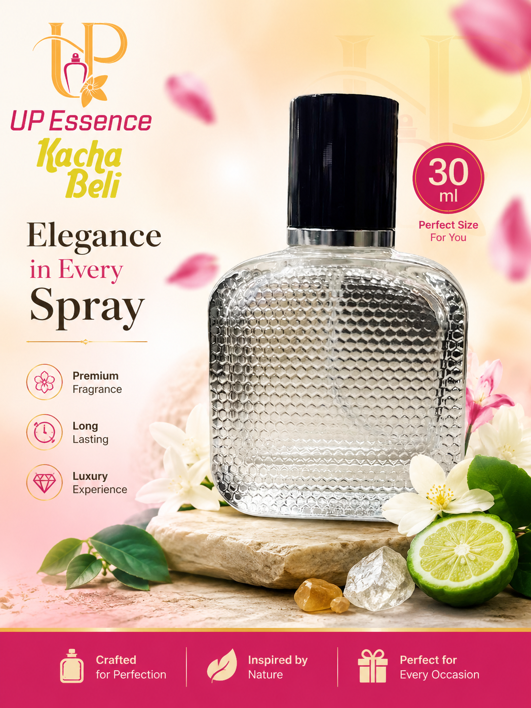KACHA BELI UP Essence Extrait de Parfum | Premium Citrus Floral Perfume | Long Lasting Luxury Fragrance | 30ml