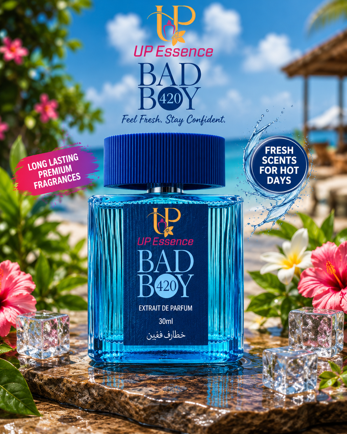 BAD BOY 420 UP Essence Eau de Parfum for Men Premium Long Lasting Fresh Citrus Fragrance | 30ml